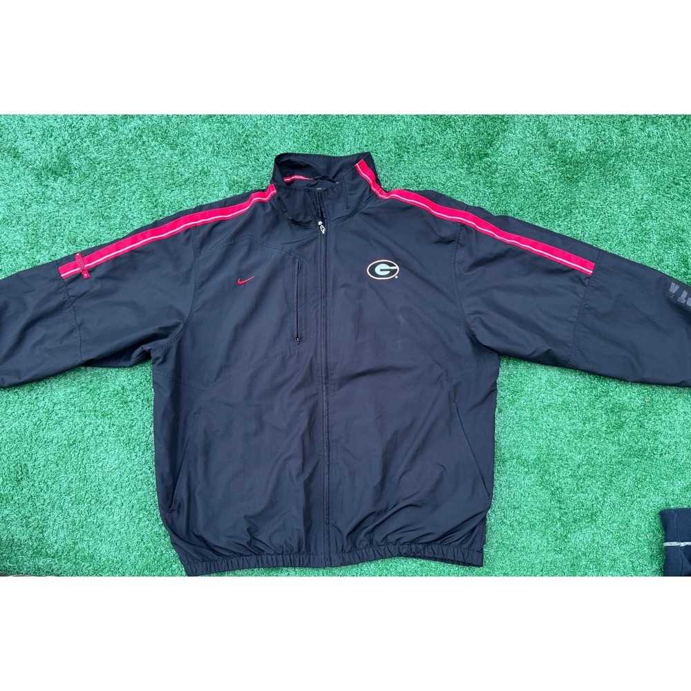 Nike Team Georgia Bulldogs Windbreaker Jacket Mens XXL Black Full Zip Sideline